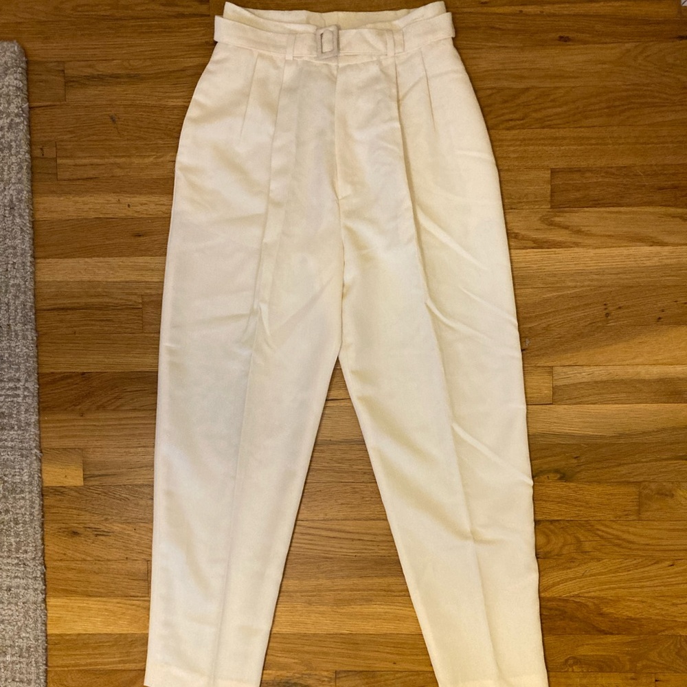 Vintage 1980s Sears The Fashion Place Cream Pleated Slacks Pants Women’s XS/S